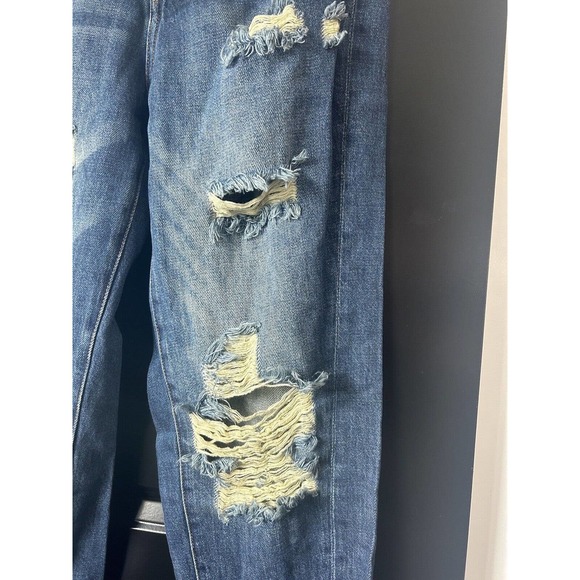 SANDRINE ROSE X FREE PEOPLE NY82 Wide Leg Distressed Blue Jeans NEW Size 25 - Picture 8 of 9